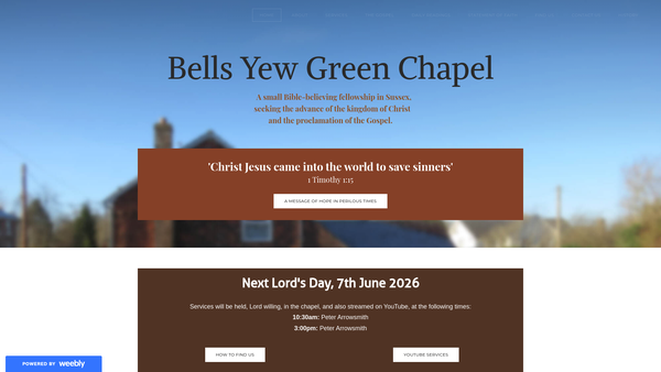 Screenshot of the Bells Yew Green Chapel website