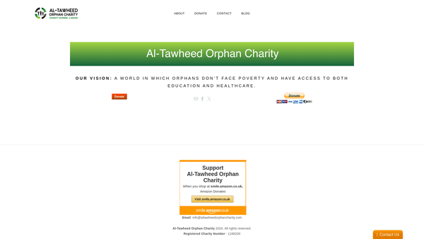 Screenshot of the Al-Tawheed Orphan Charity website