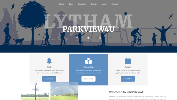 Screenshot of the Park View 4u website