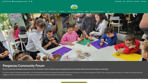 Screenshot of the Penparcau Community Forum Ltd website