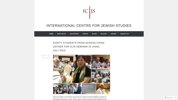 Screenshot of the International Centre For Jewish Studies website