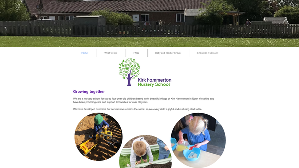 Screenshot of the Kirk Hammerton Nursery School website