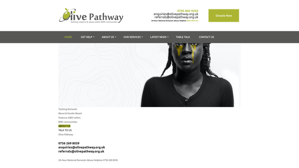 Screenshot of the Olive Pathway website