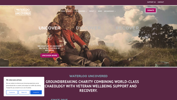 Screenshot of the Waterloo Uncovered website