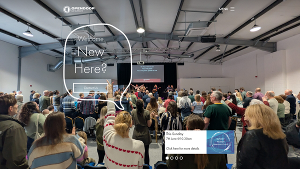 Screenshot of the Open Door Church (St. Neots) website