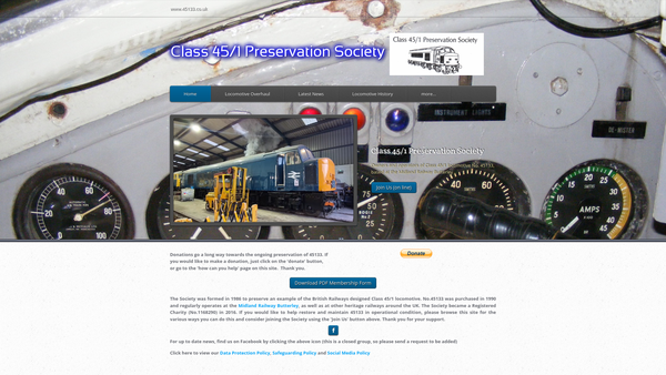 Screenshot of the Class 45/1 Preservation Society website