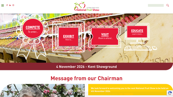 Screenshot of the The Marden Fruit Show Society CIO (Mfss) website