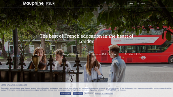 Screenshot of the Paris Dauphine International website