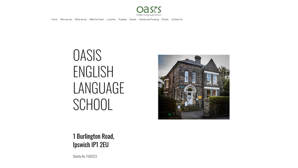Screenshot of the Oasis English Language School website