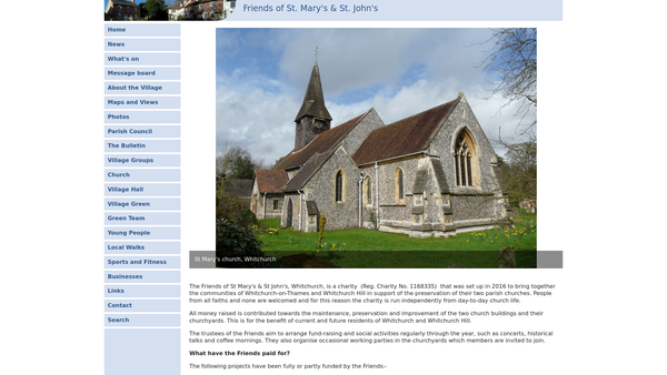 Screenshot of the The Friends Of St Mary's And St John's Whitchurch website