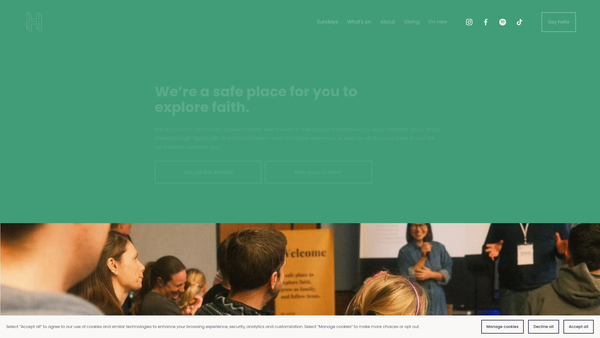 Screenshot of the The Hub Trust website