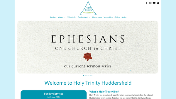 Screenshot of the The Parochial Church Council Of The Ecclesiastical Parish Of Holy Trinity Huddersfield website
