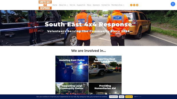 Screenshot of the South East 4x4 Response website