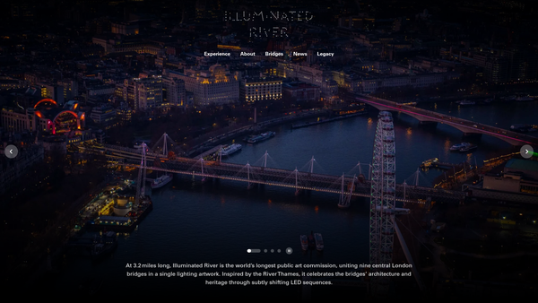 Screenshot of the Illuminated River Foundation website