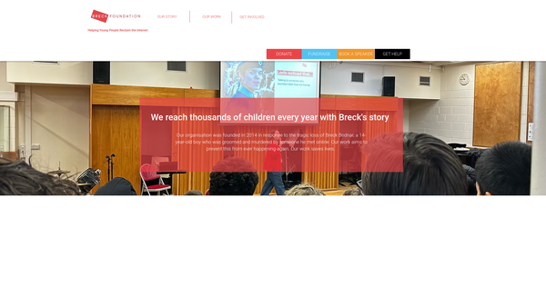 Screenshot of the The Breck Foundation website