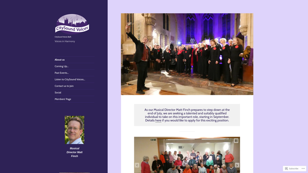 Screenshot of the Citysound Voices website