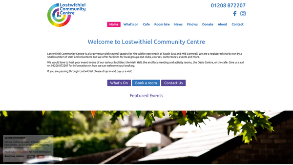 Screenshot of the Lostwithiel Community Association website