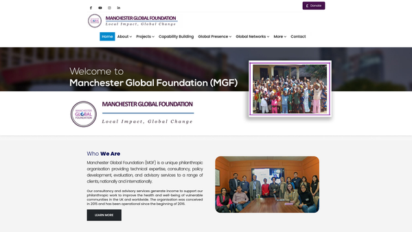 Screenshot of the Manchester Global Foundation website