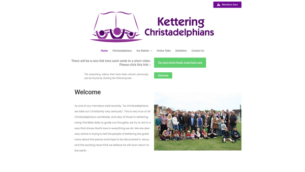 Screenshot of the Kettering Christadelphian Ecclesia website