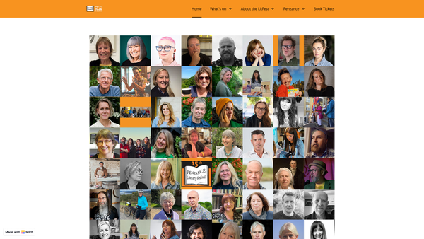 Screenshot of the Penzance Literary Festival website