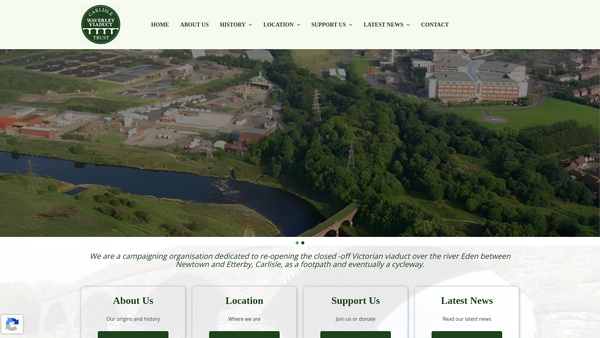 Screenshot of the Carlisle Waverley Viaduct Trust website