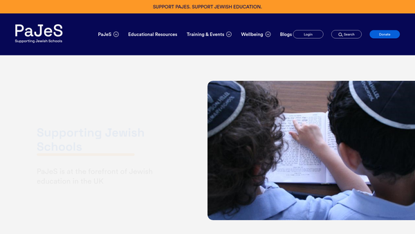 Screenshot of the Partnership For Jewish Schools Limited website