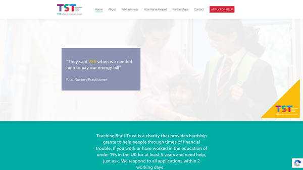 Screenshot of the The Teaching Staff Trust website