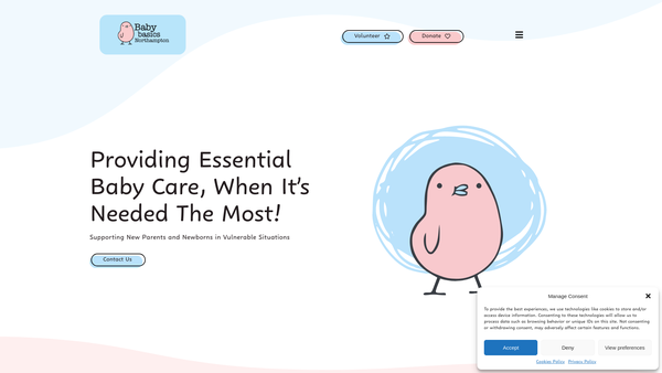 Screenshot of the Baby Basics Northampton website