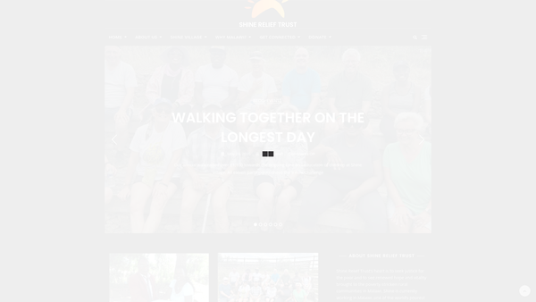 Screenshot of the Shine Relief Trust website