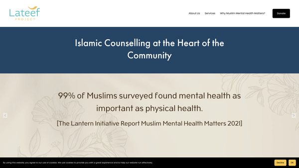 Screenshot of the The Lateef Project website
