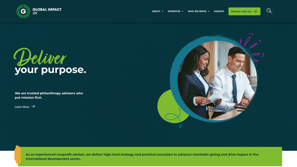 Screenshot of the Global Impact UK website