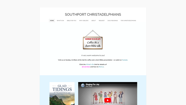 Screenshot of the Southport Christadelphian Ecclesia website