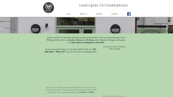 Screenshot of the Leamington Spa Christadelphian Ecclesia website