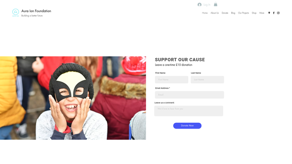 Screenshot of the Aura Ion Foundation website