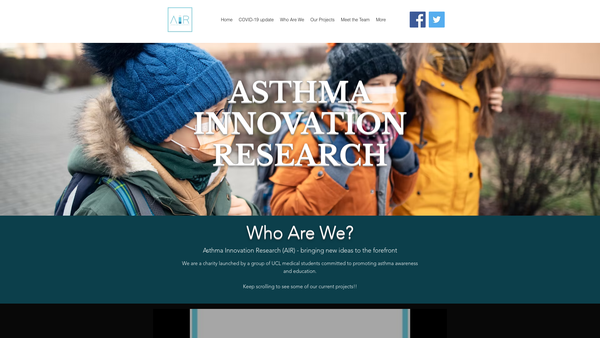 Screenshot of the Asthma Innovation Research website