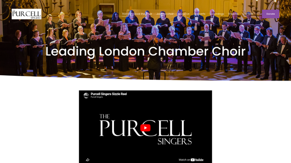 Screenshot of the The Purcell Singers website