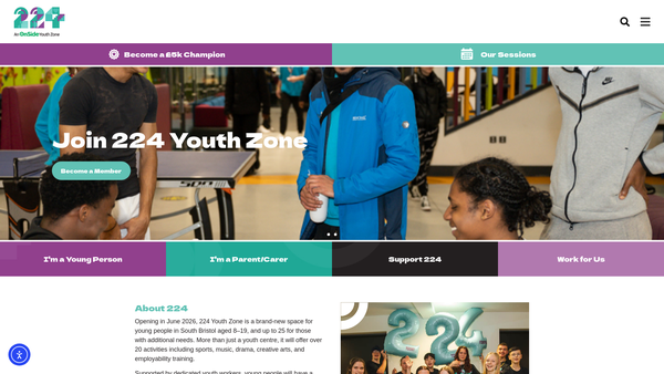 Screenshot of the Youth Moves website