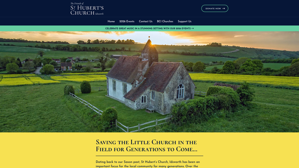 Screenshot of the The Friends Of The Church Of St. Hubert Idsworth Trust website