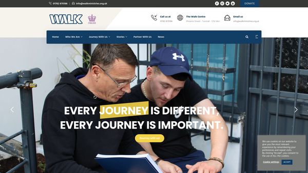 Screenshot of the Walk Ministries website