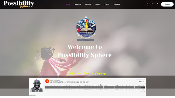 Screenshot of the Universal Family Centre website