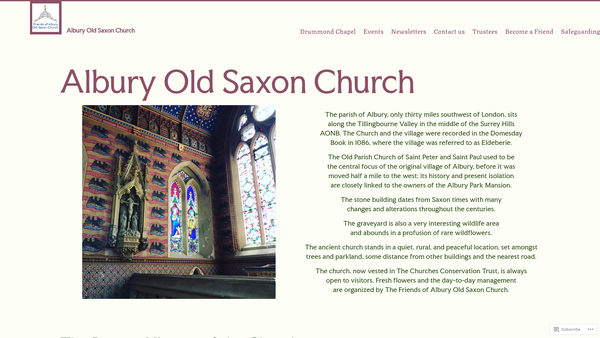 Screenshot of the The Friends Of Albury Old Saxon Church website