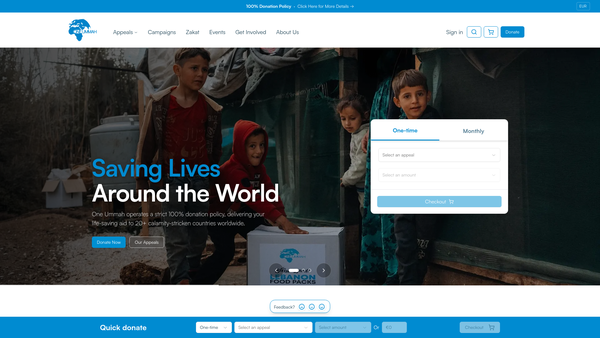 Screenshot of the One Ummah website