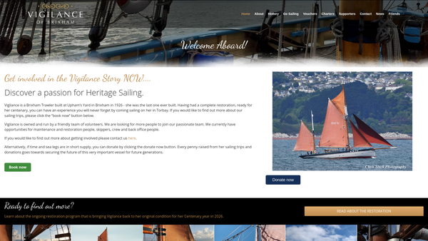 Screenshot of the Vigilance of Brixham website