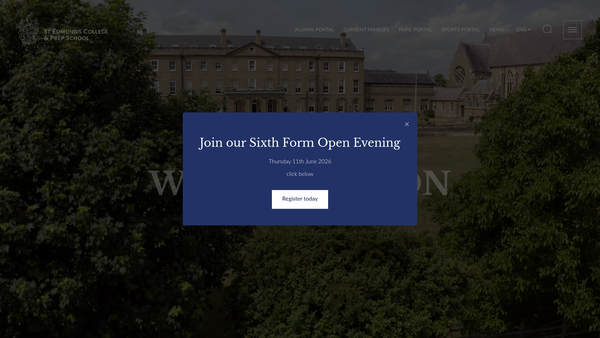 Screenshot of the St Edmund's College website