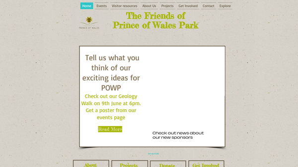 Screenshot of the The Friends Of Prince Of Wales Park website