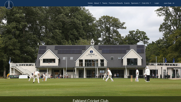 Screenshot of the Falkland Cricket Club Limited website