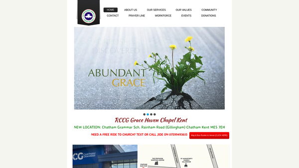 Screenshot of the R.c.c.g Grace Haven Chapel website