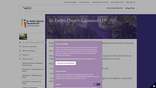Screenshot of the St. Faith's Church, Gaywood, King's Lynn Single Congregation Local Ecumenical Partnership website