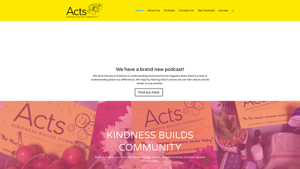 Screenshot of the Action In The Community To Support North Wales And Cheshire (Acts) website