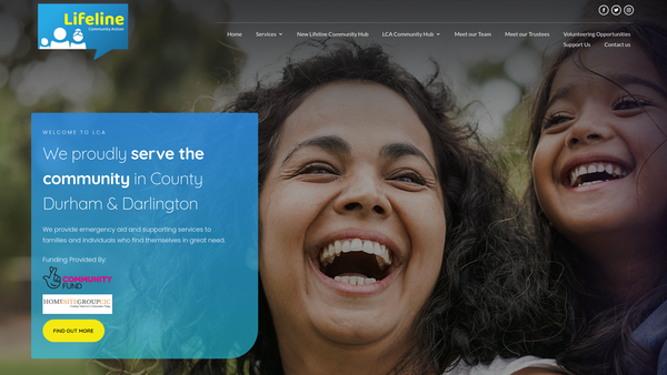 Screenshot of the Lifeline Community Action website